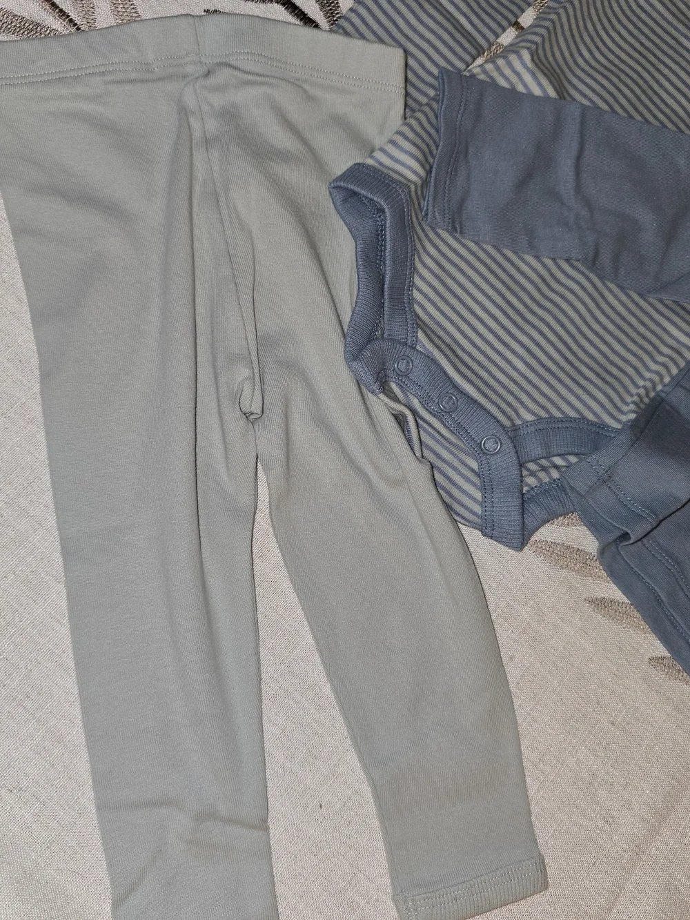 Blue Baby 3-Piece Outfit Set - Striped Bodysuit, Blue Jacket, Light Blue Pants